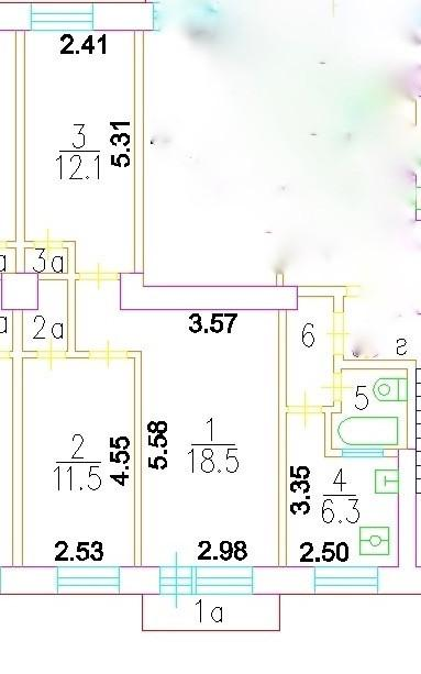3-комнатная 55 м2 в ЖК undefined корпус null этаж 4