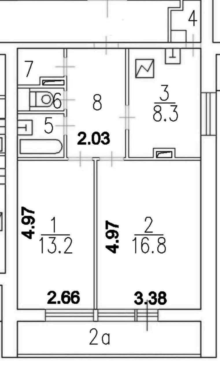 2-комнатная 51.1 м2 в ЖК undefined корпус null этаж 11
