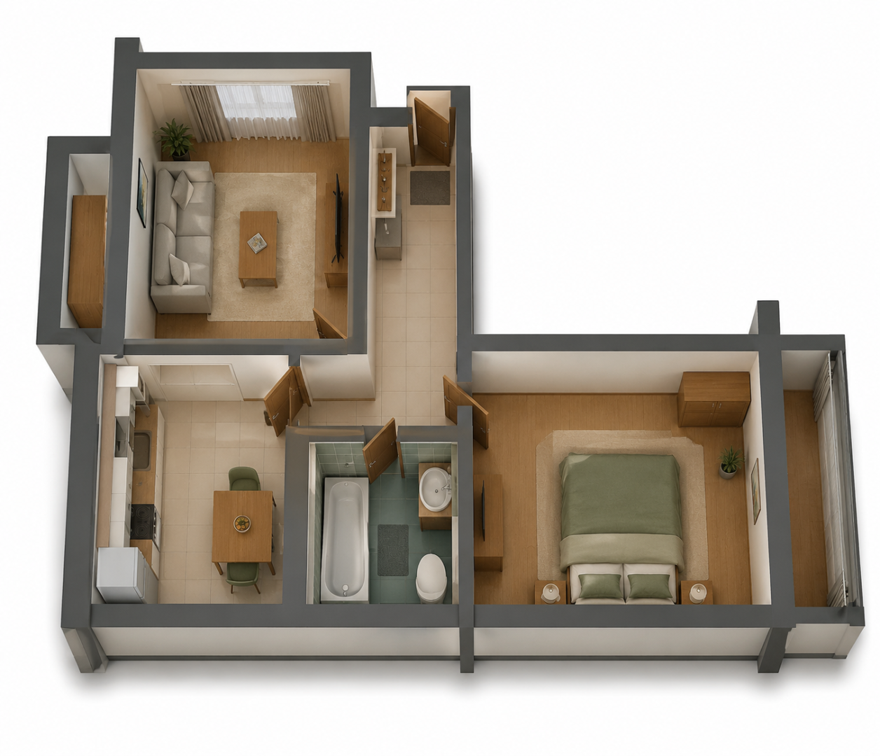 2-комнатная 55 м2 в ЖК undefined корпус null этаж 8