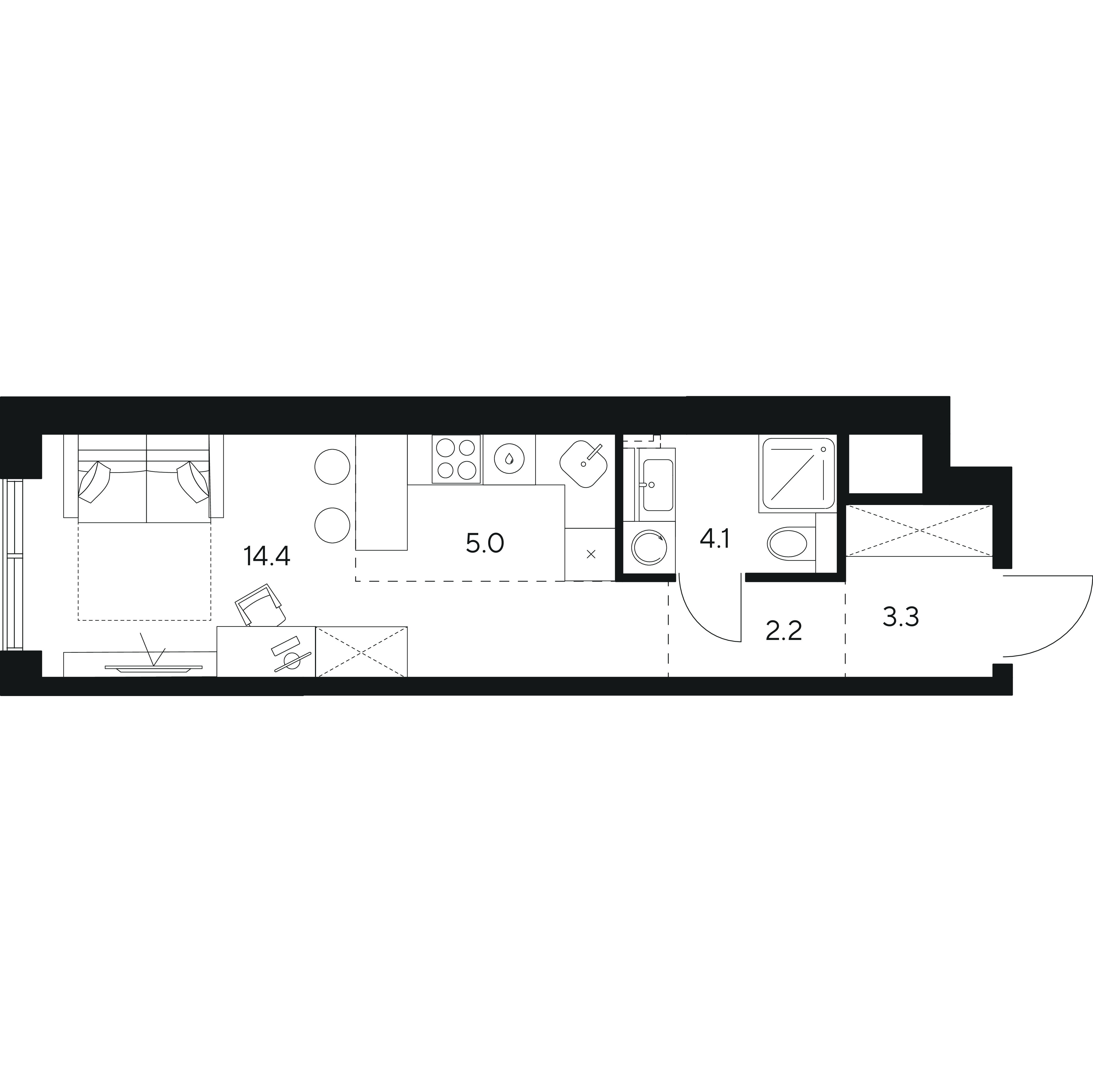 Студия 29 м2 в ЖК NEXUS by Akvilon корпус null этаж 3