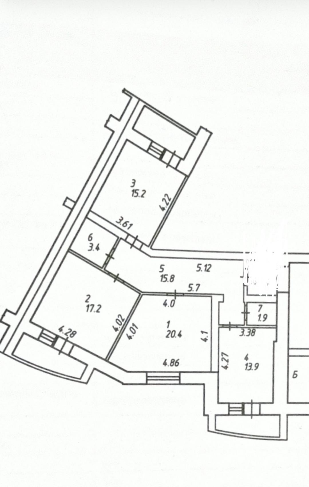 3-комнатная 99.7 м2 в ЖК undefined корпус null этаж 2