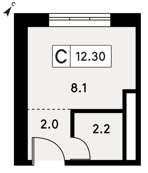 Студия 12 м2 в ЖК New Form Аминьевское корпус null этаж 9
