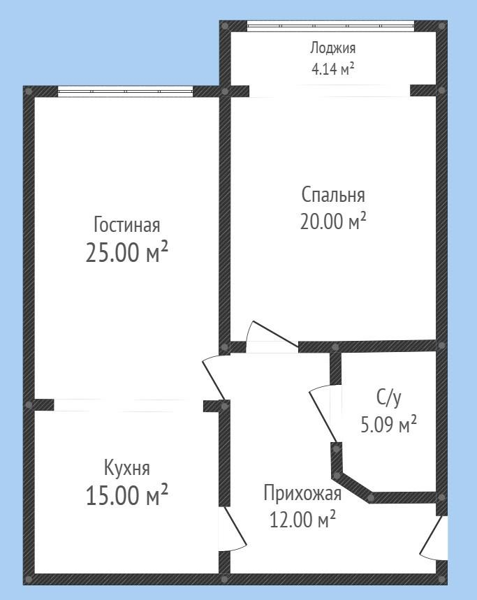 2-комнатная 82.1 м2 в ЖК undefined корпус null этаж 10