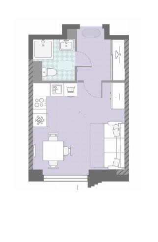 Студия 23.5 м2 в ЖК undefined корпус null этаж 8