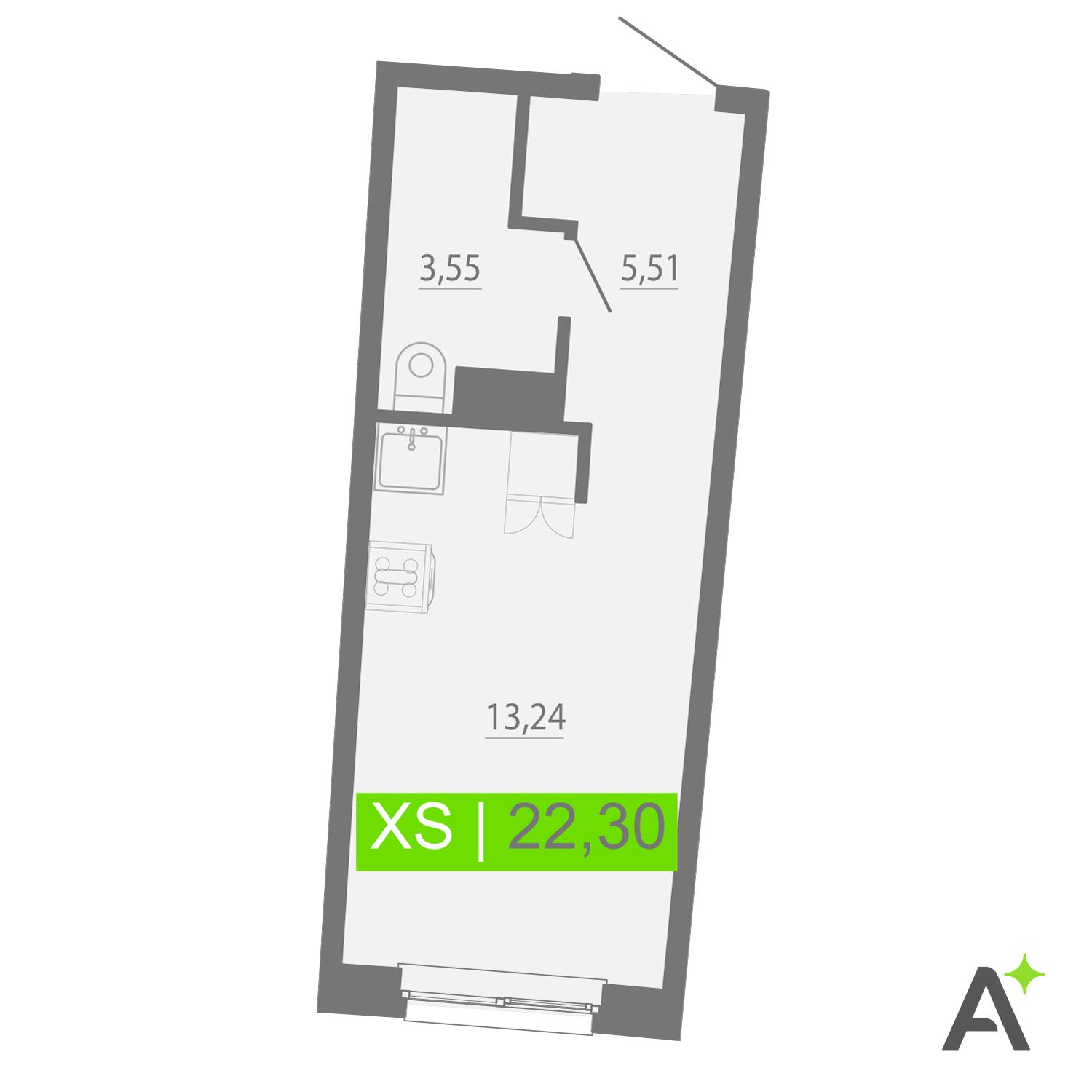Студия 22 м2 в ЖК Аквилон Рива корпус null этаж 16
