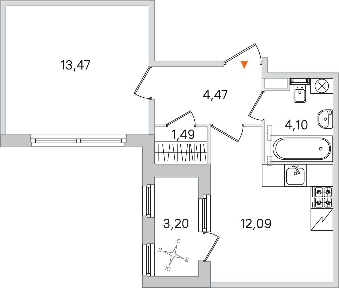 1-комнатная 37 м2 в ЖК Дубровский корпус null этаж 1