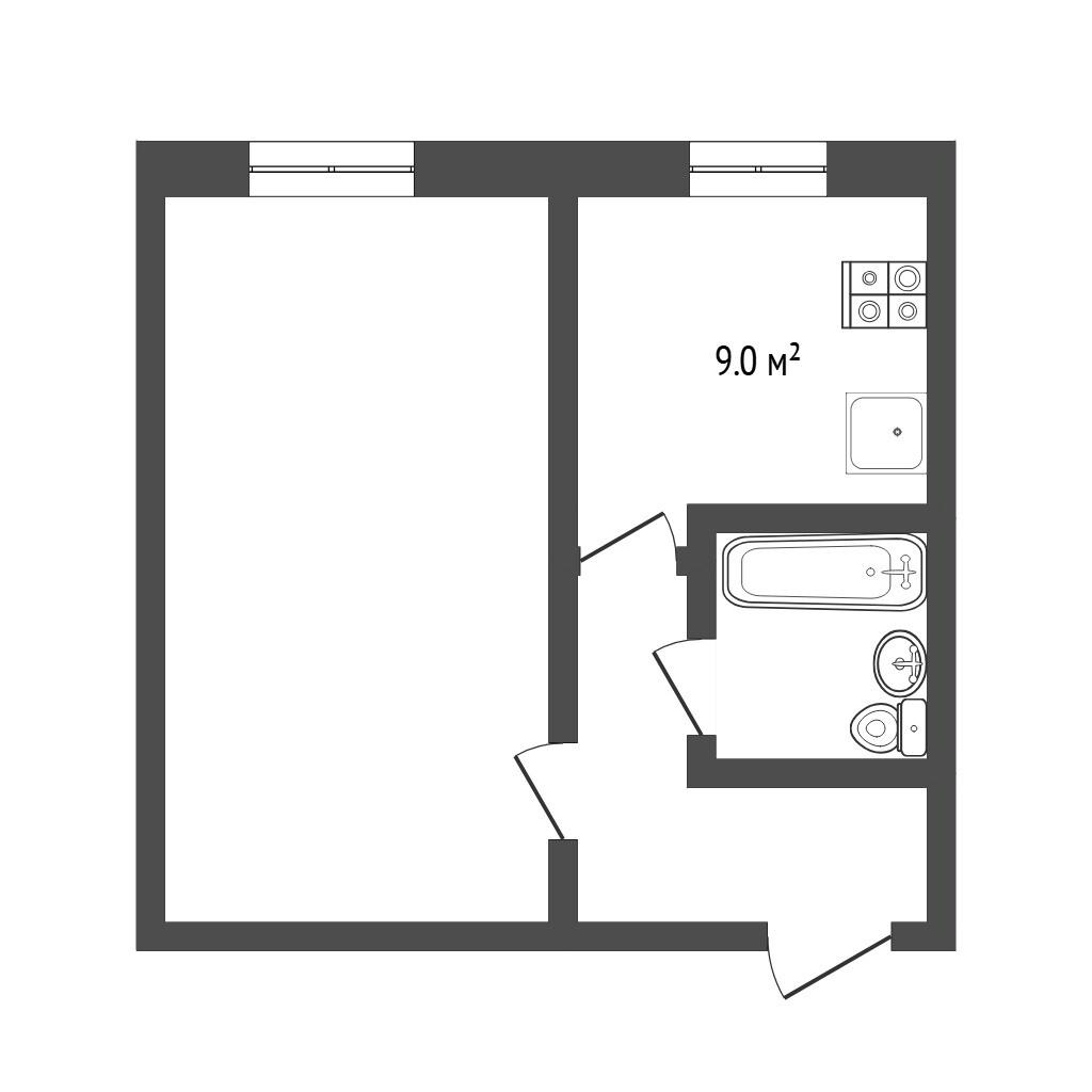 1-комнатная 36.2 м2 в ЖК undefined корпус null этаж 2