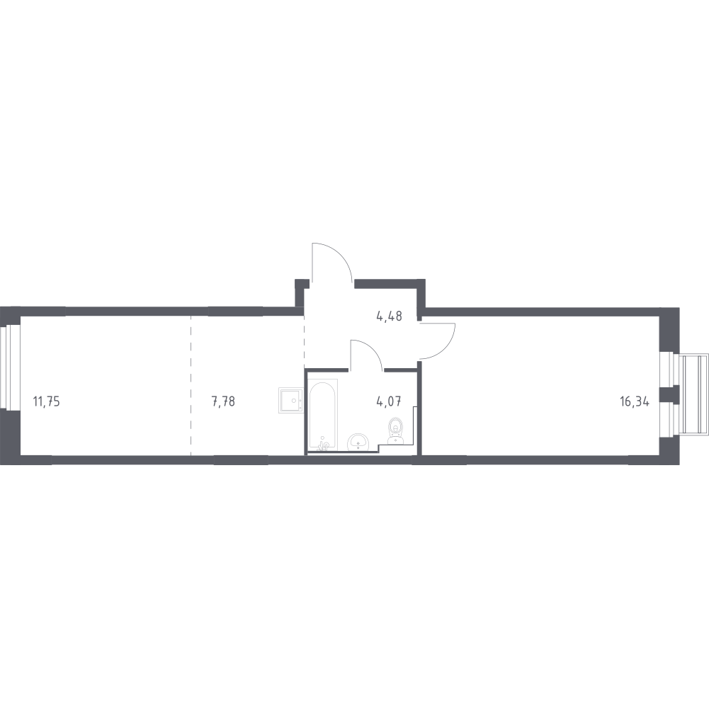 Студия 44 м2 в ЖК Рублёвский Квартал корпус null этаж 5