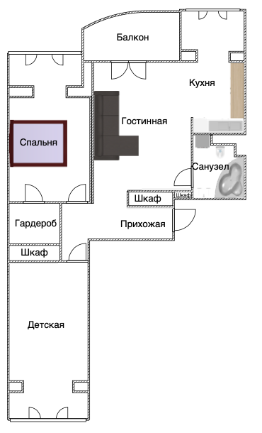 3-комнатная 102.8 м2 в ЖК undefined корпус null этаж 10
