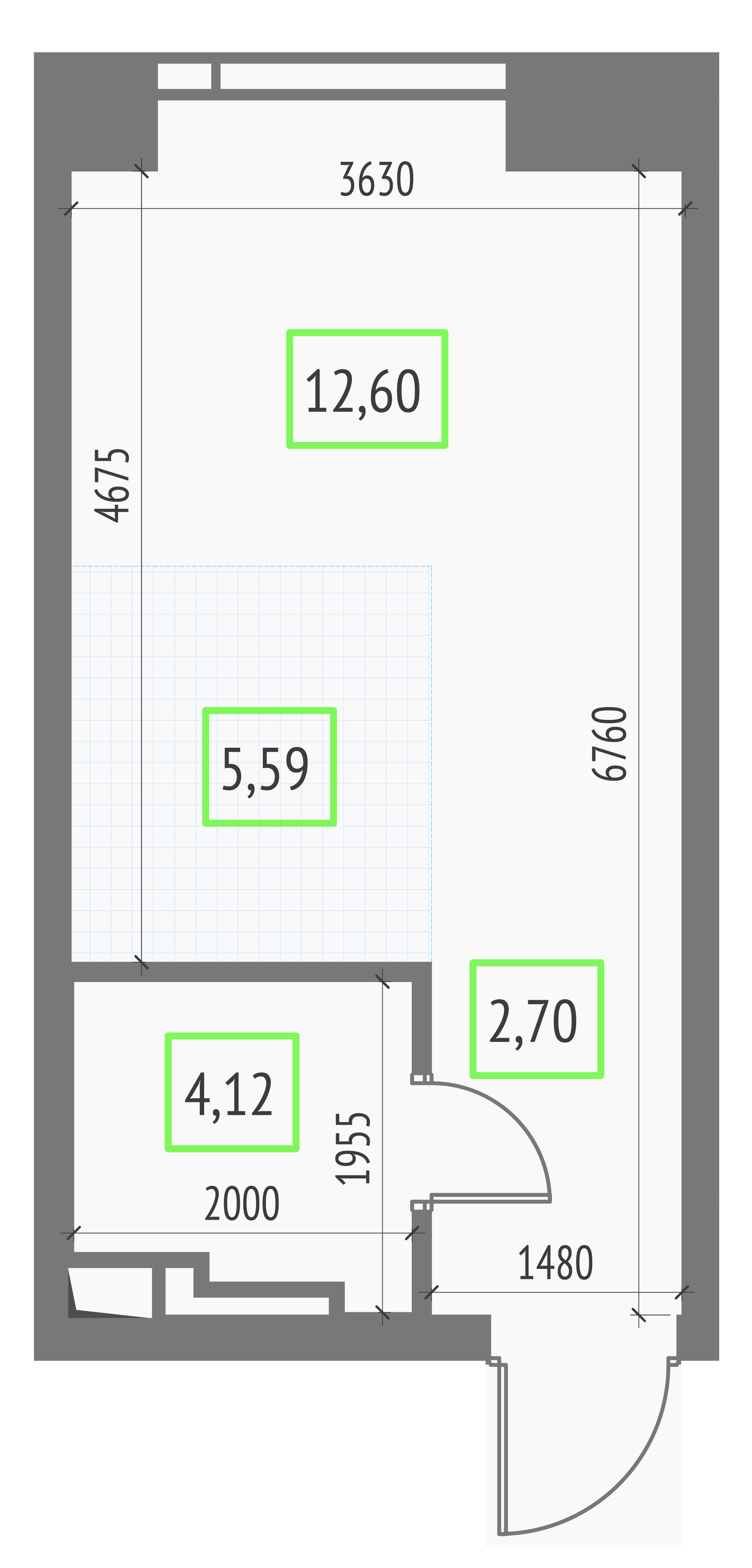 Студия 25 м2 в ЖК Апсайд Тауэрс корпус null этаж 8