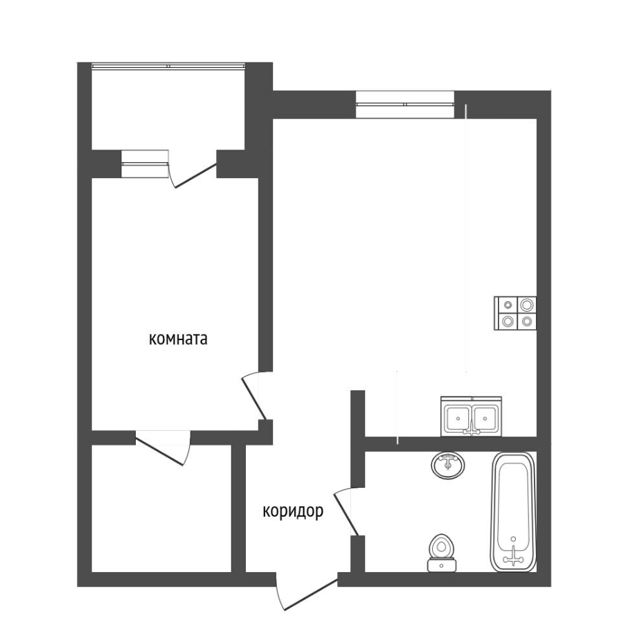 1-комнатная 41.3 м2 в ЖК undefined корпус null этаж 14