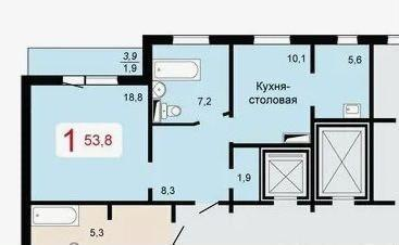 1-комнатная 52 м2 в ЖК undefined корпус null этаж 8