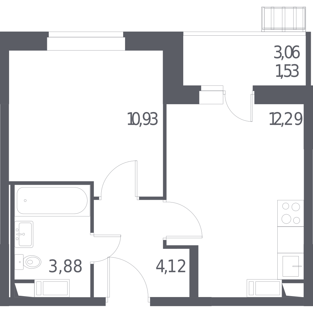 Студия 32 м2 в ЖК Алхимово корпус null этаж 13