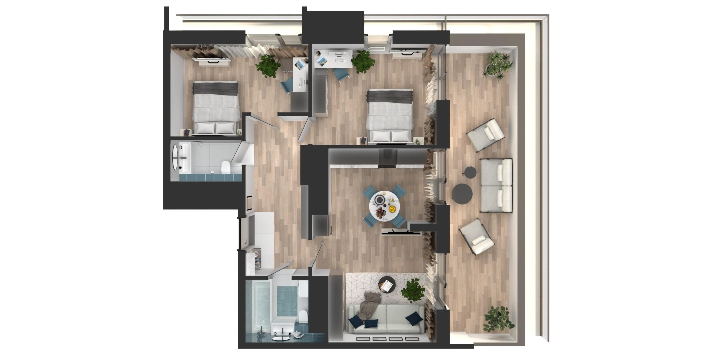 Студия 65 м2 в ЖК Мой Ритм корпус null этаж 19