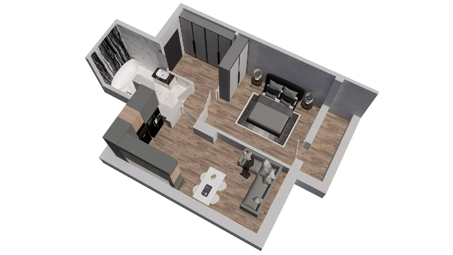 1-комнатная 41 м2 в ЖК Пальмира 2.0 корпус null этаж 4