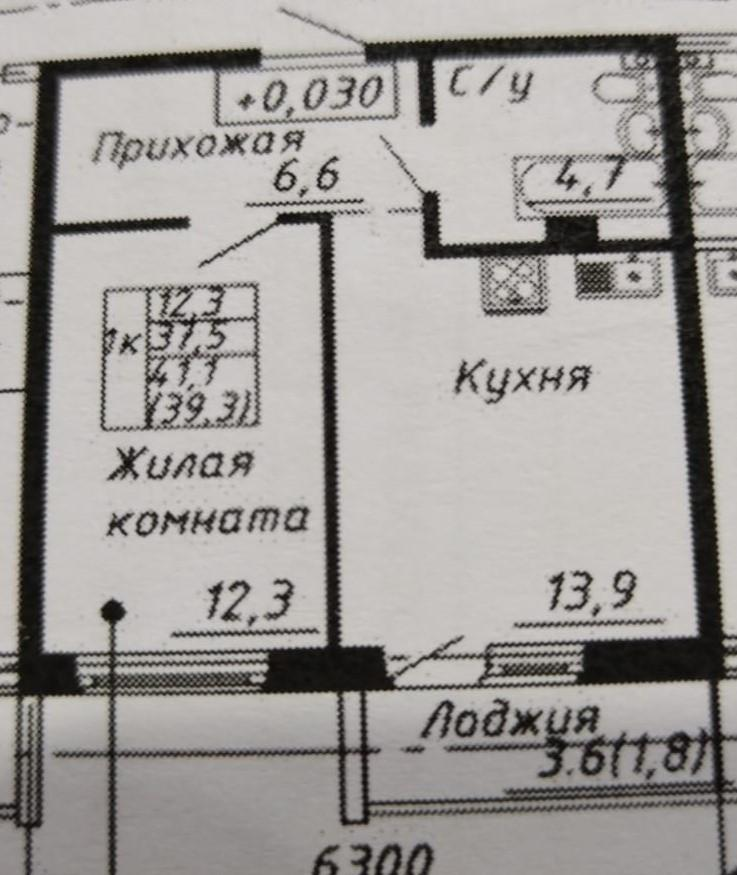 1-комнатная 38 м2 в ЖК undefined корпус null этаж 1