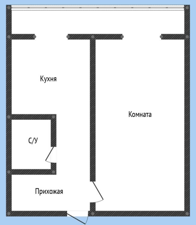 1-комнатная 40 м2 в ЖК undefined корпус null этаж 8