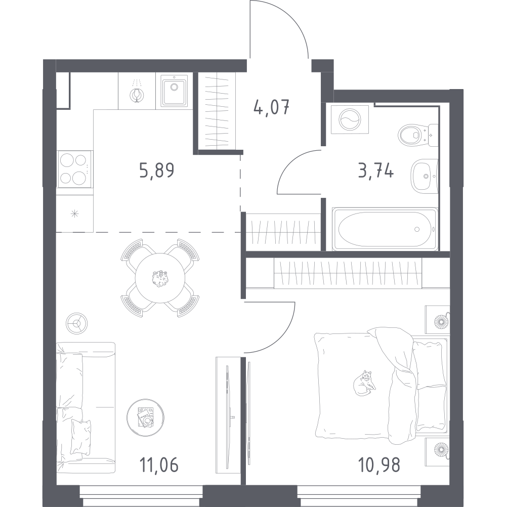 Студия 35 м2 в ЖК Донские Легенды корпус null этаж 2