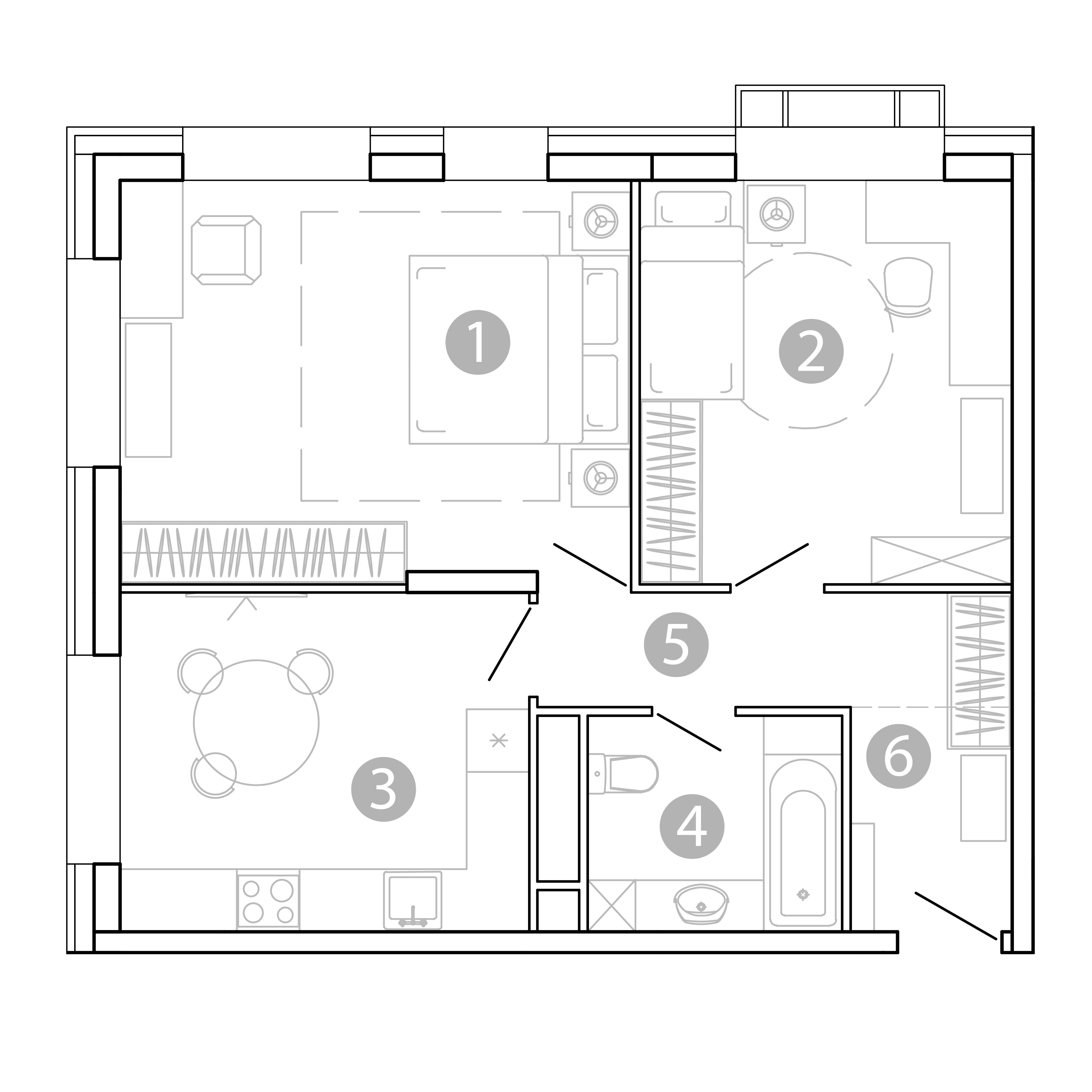 2-комнатная 58 м2 в ЖК Сенсация корпус null этаж 12