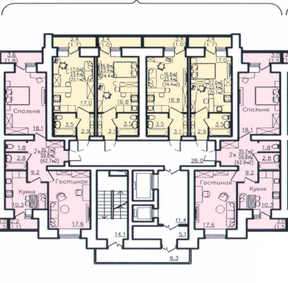 Студия 24.4 м2 в ЖК undefined корпус null этаж 4