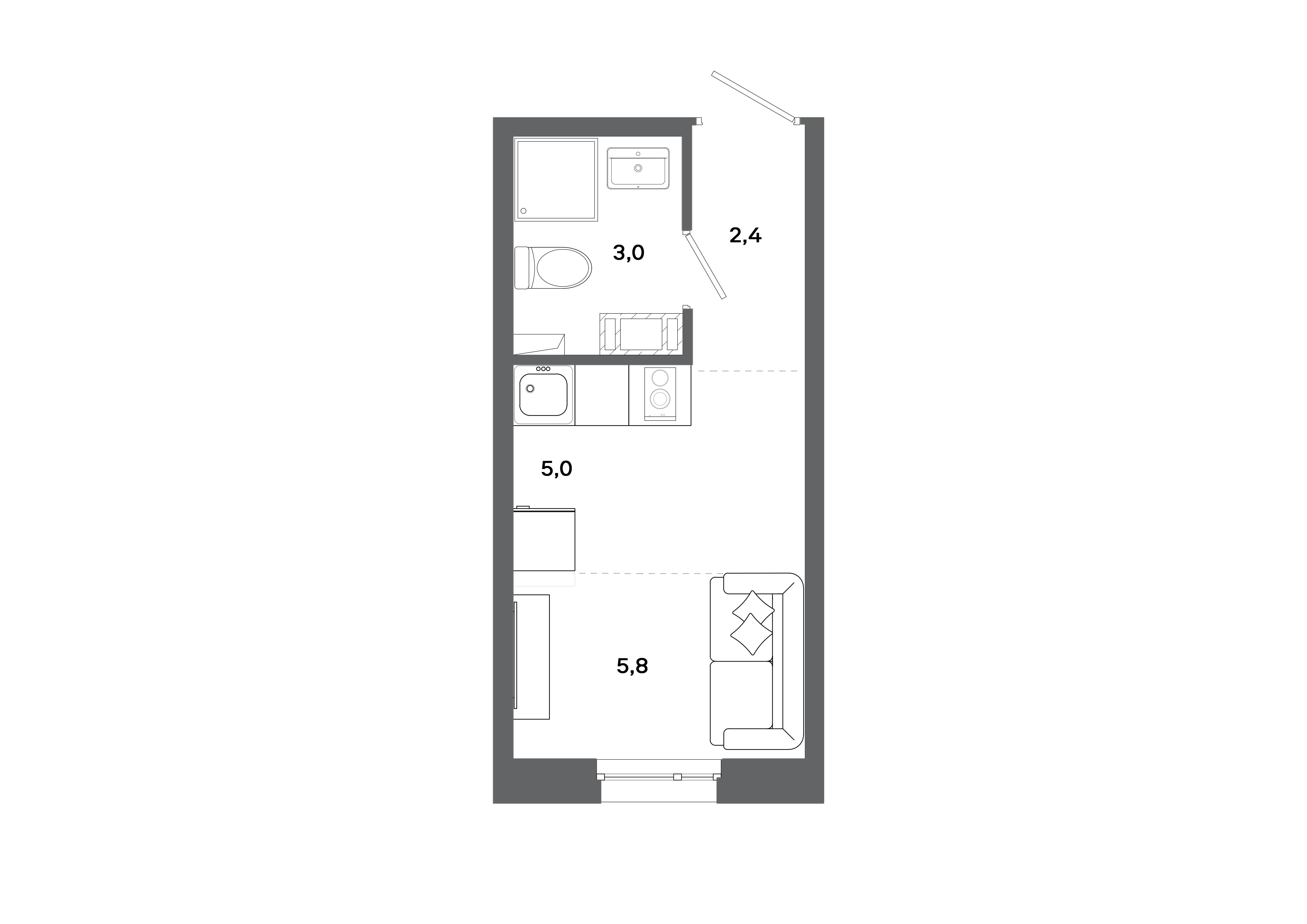 Студия 16 м2 в ЖК Столица корпус null этаж 4