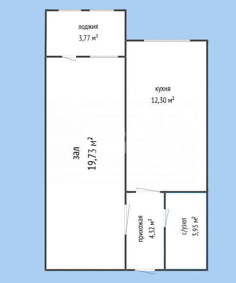 1-комнатная 44 м2 в ЖК undefined корпус null этаж 14