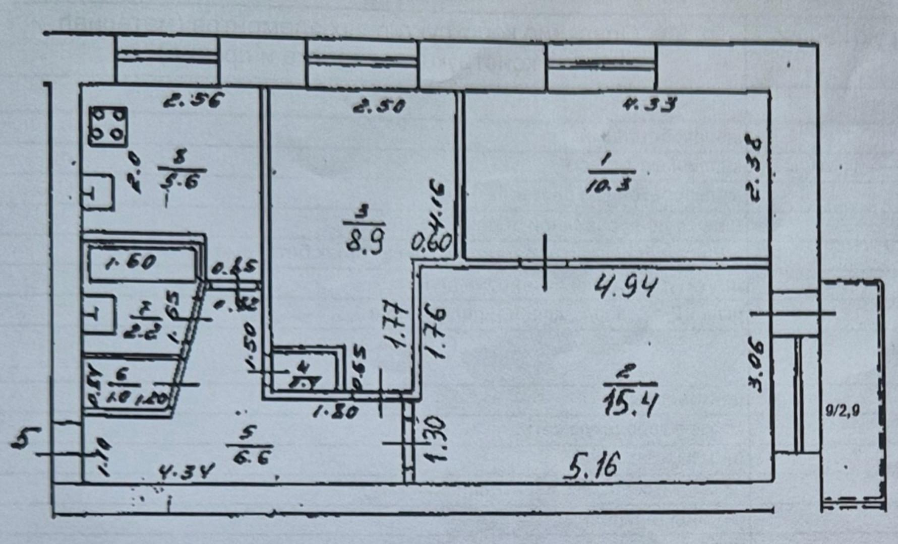 3-комнатная 50.4 м2 в ЖК undefined корпус null этаж 2