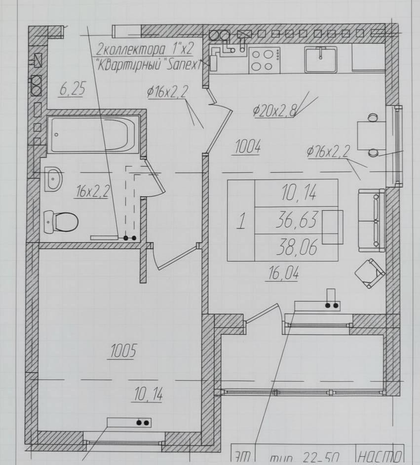 1-комнатная 36.8 м2 в ЖК undefined корпус null этаж 1