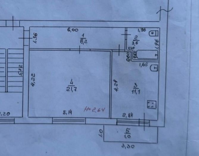 1-комнатная 44.6 м2 в ЖК undefined корпус null этаж 5