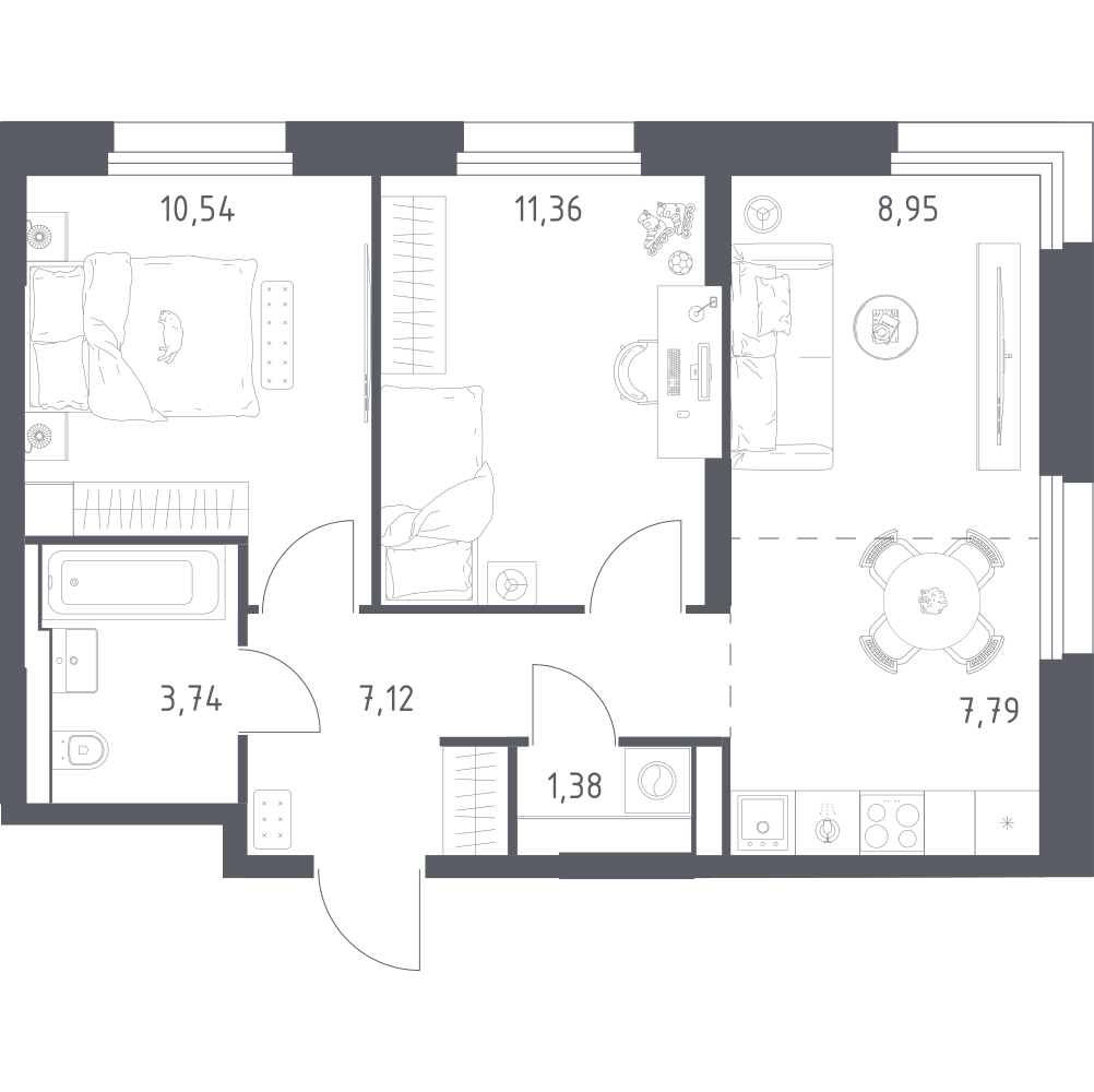 Студия 50 м2 в ЖК Квартал Строгино корпус null этаж 5