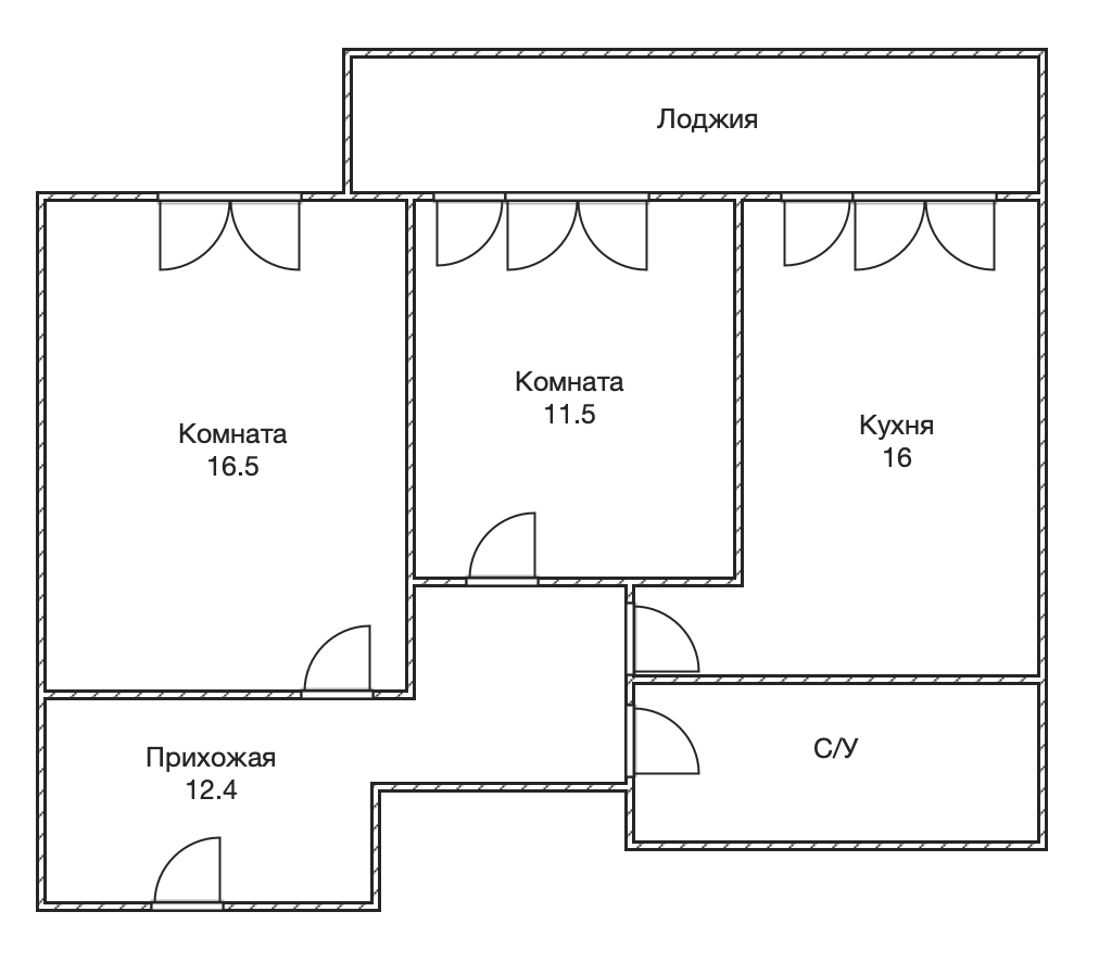2-комнатная 63.1 м2 в ЖК undefined корпус null этаж 5