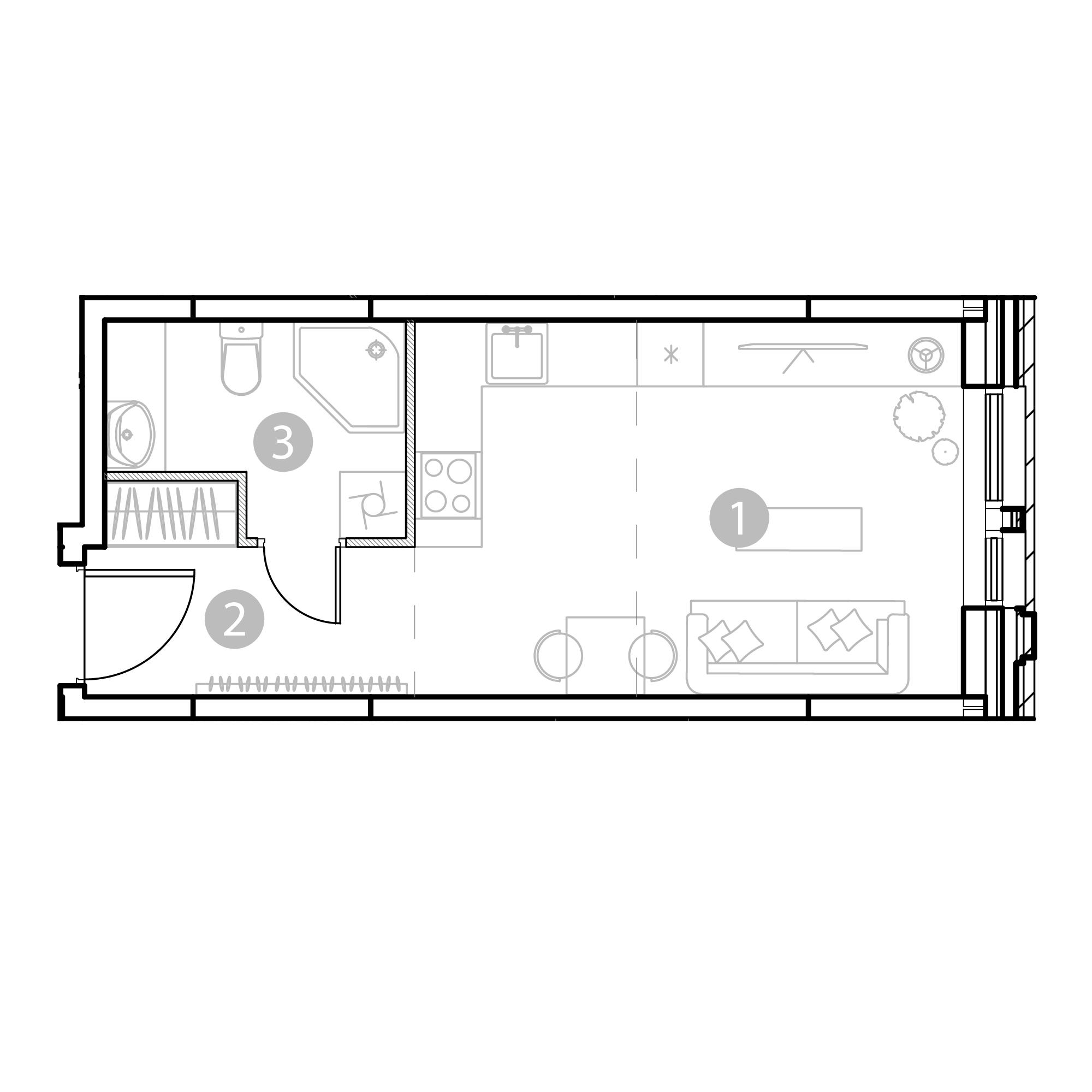 Студия 26 м2 в ЖК ЭвоПарк Измайлово корпус null этаж 7