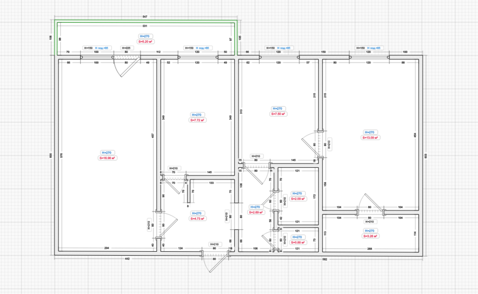 3-комнатная 63.7 м2 в ЖК undefined корпус null этаж 1