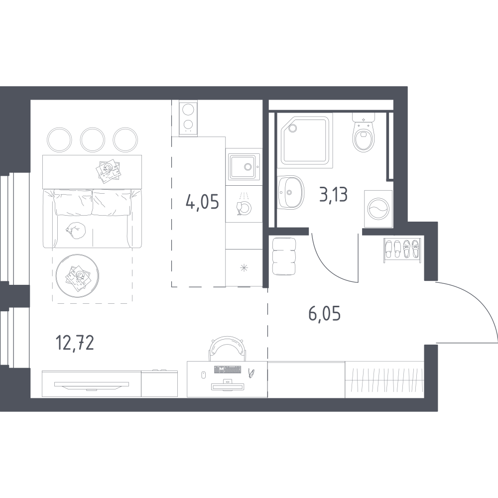 Студия 26 м2 в ЖК Егорово парк корпус null этаж 5