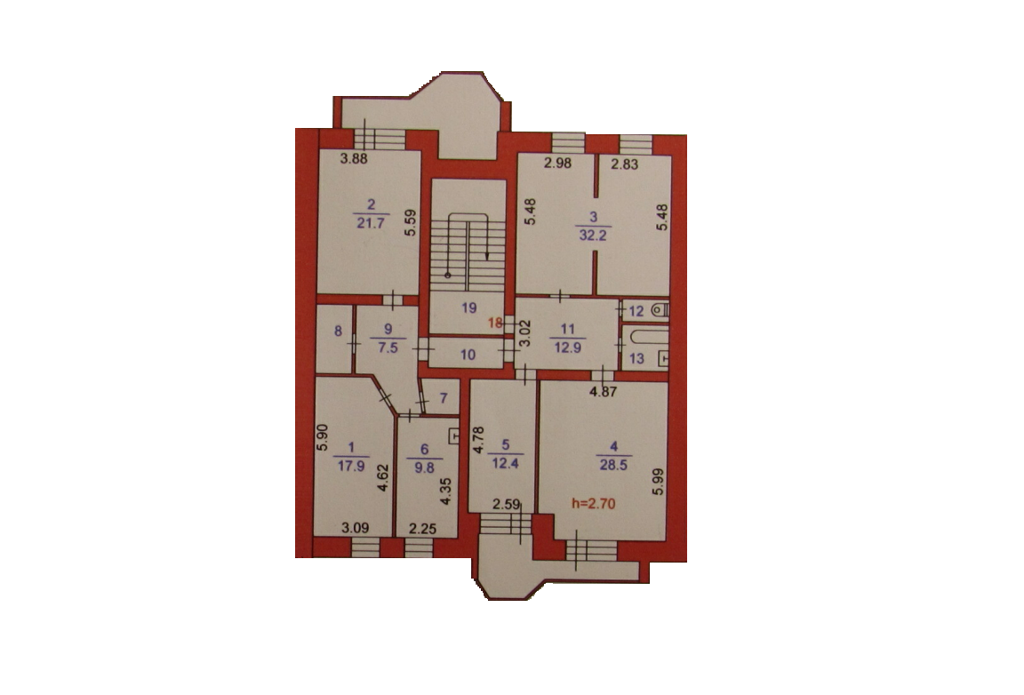 5-комнатная 156.7 м2 в ЖК undefined корпус null этаж 3
