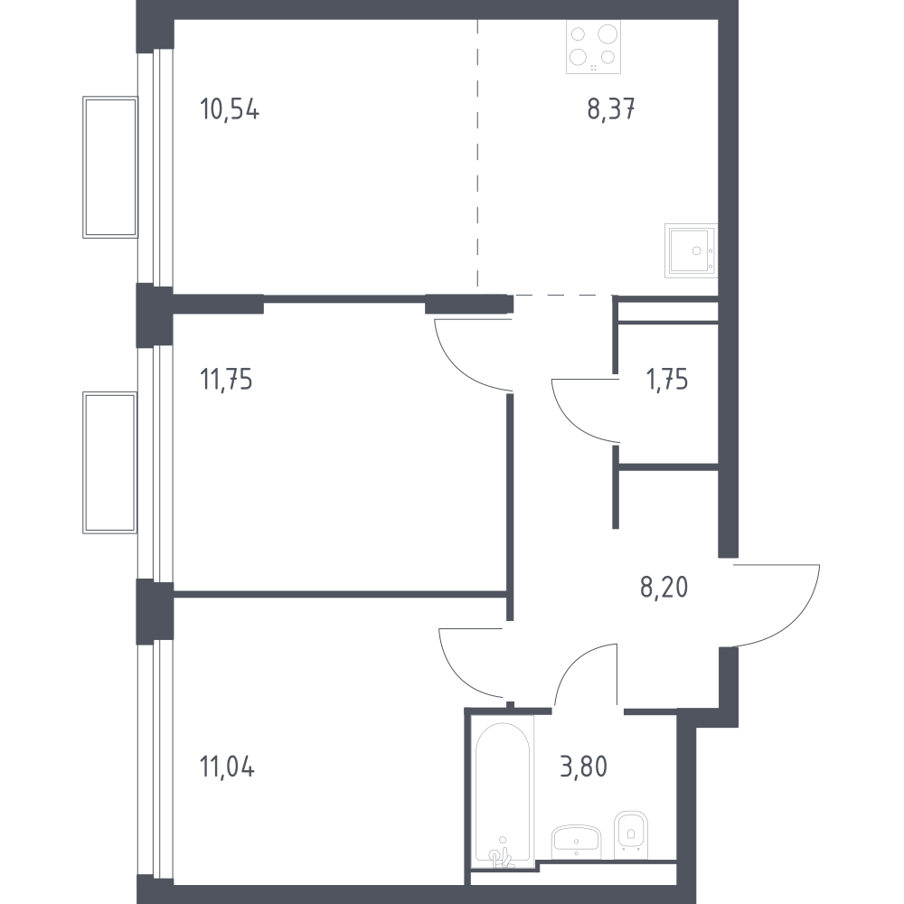 Студия 55 м2 в ЖК Квартал Строгино корпус null этаж 2