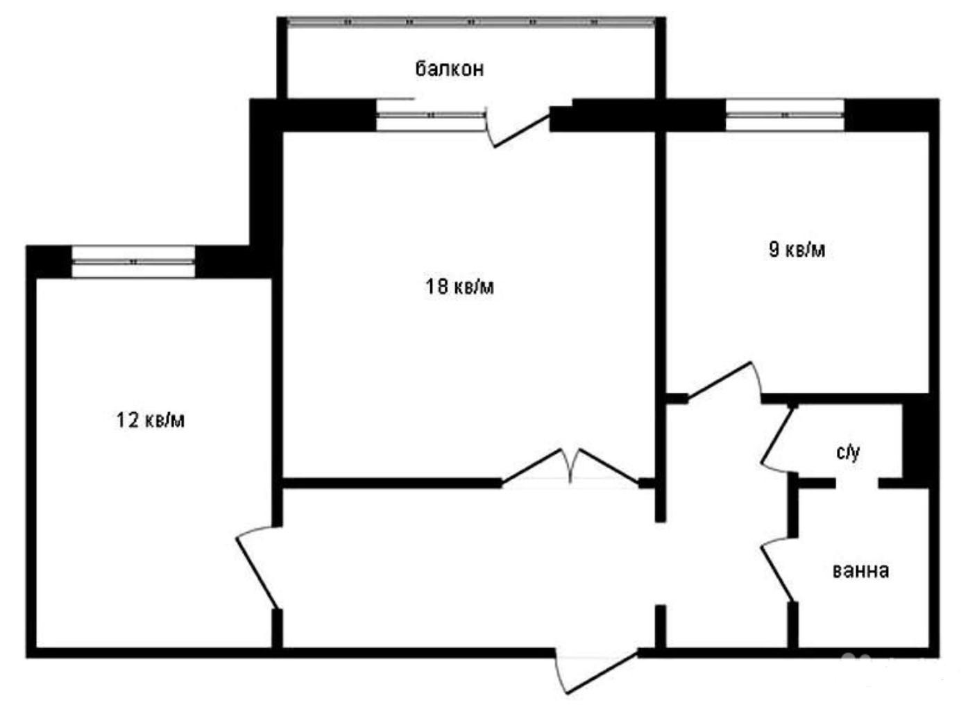 2-комнатная 54 м2 в ЖК undefined корпус null этаж 5