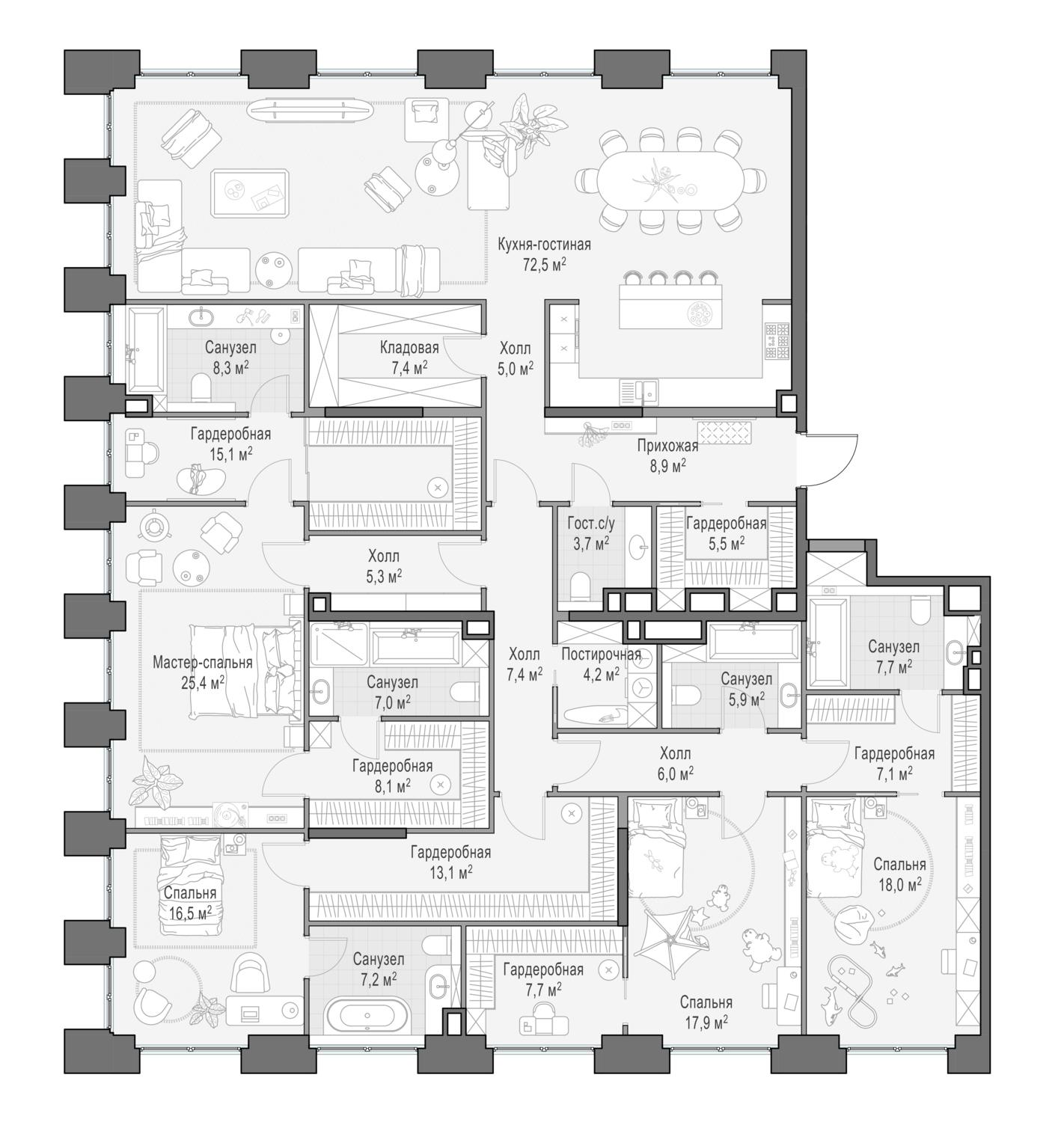 2-комнатная 293 м2 в ЖК Роскошный квартал LIFE TIME корпус null этаж 13