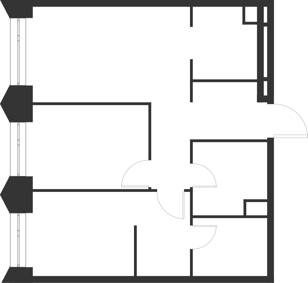 2-комнатная 54 м2 в ЖК Voice Towers корпус null этаж 35