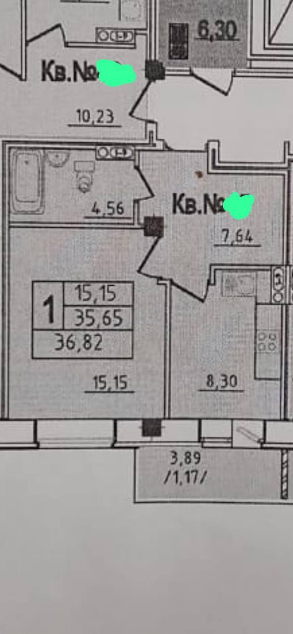 1-комнатная 35.7 м2 в ЖК undefined корпус null этаж 2