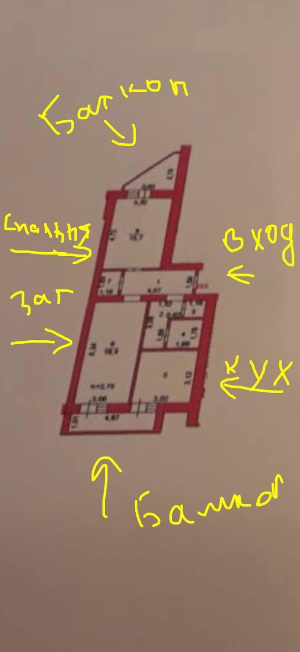 2-комнатная 60.2 м2 в ЖК undefined корпус null этаж 14