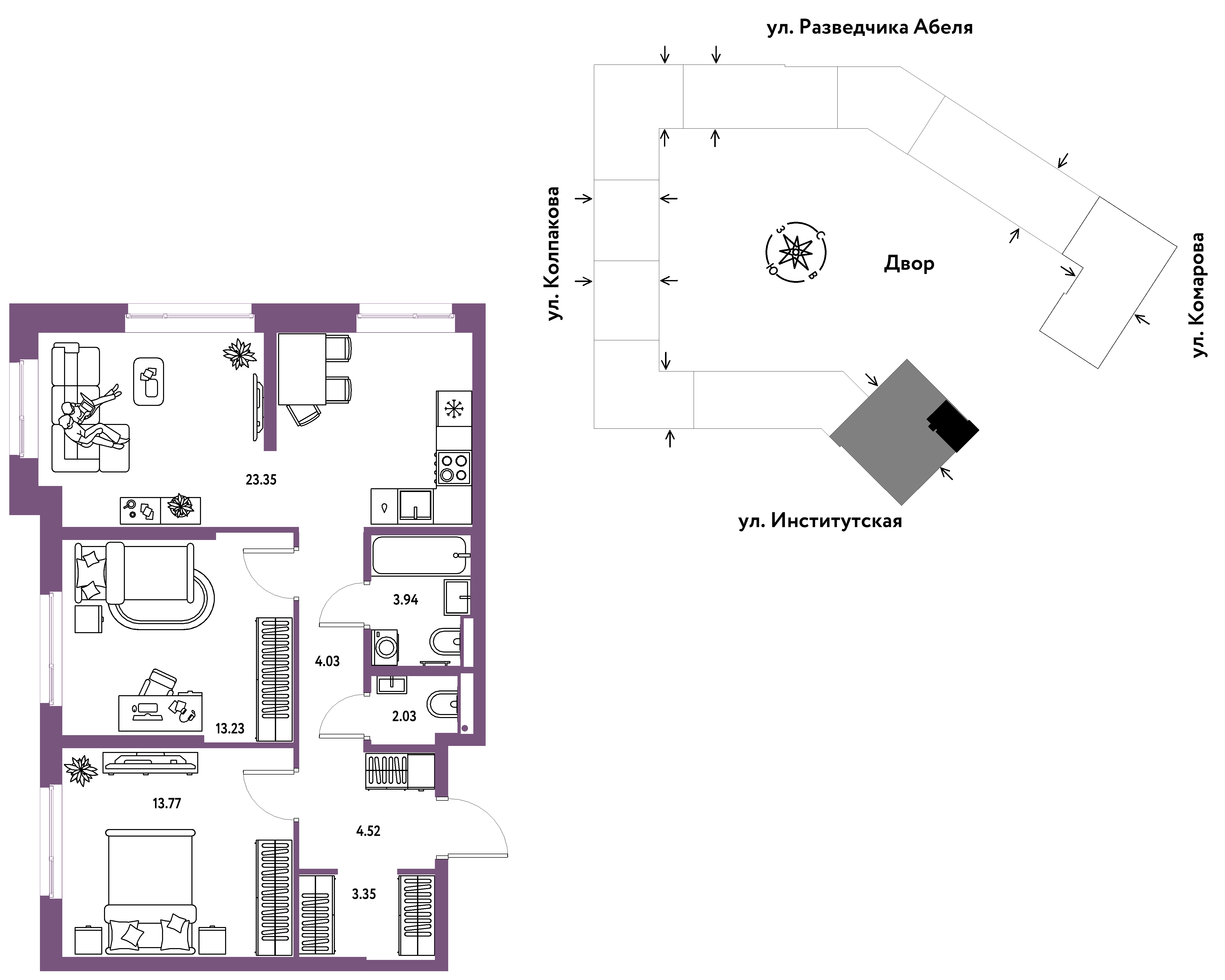 Студия 68 м2 в ЖК Страна.Парковая корпус null этаж 10