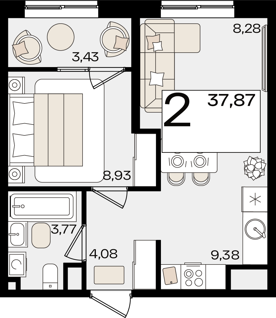 Студия 37 м2 в ЖК Патрики корпус null этаж 11