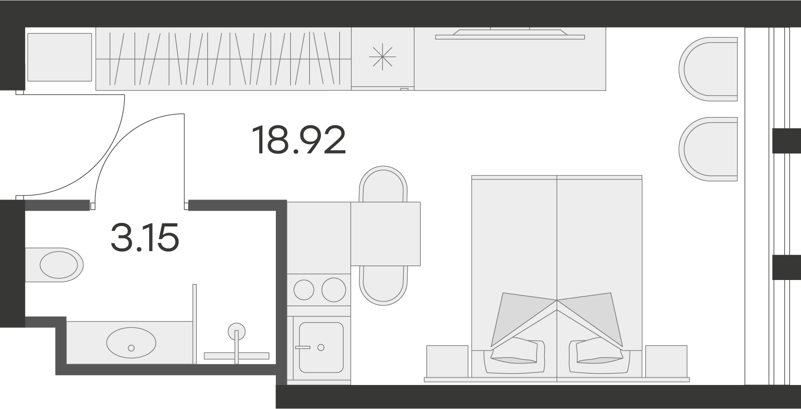 Студия 21 м2 в ЖК Апарт–отель GloraX Заневский корпус null этаж 13