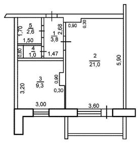 1-комнатная 38 м2 в ЖК undefined корпус null этаж 12