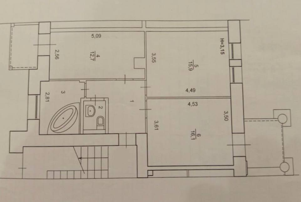 2-комнатная 59.1 м2 в ЖК undefined корпус null этаж 1