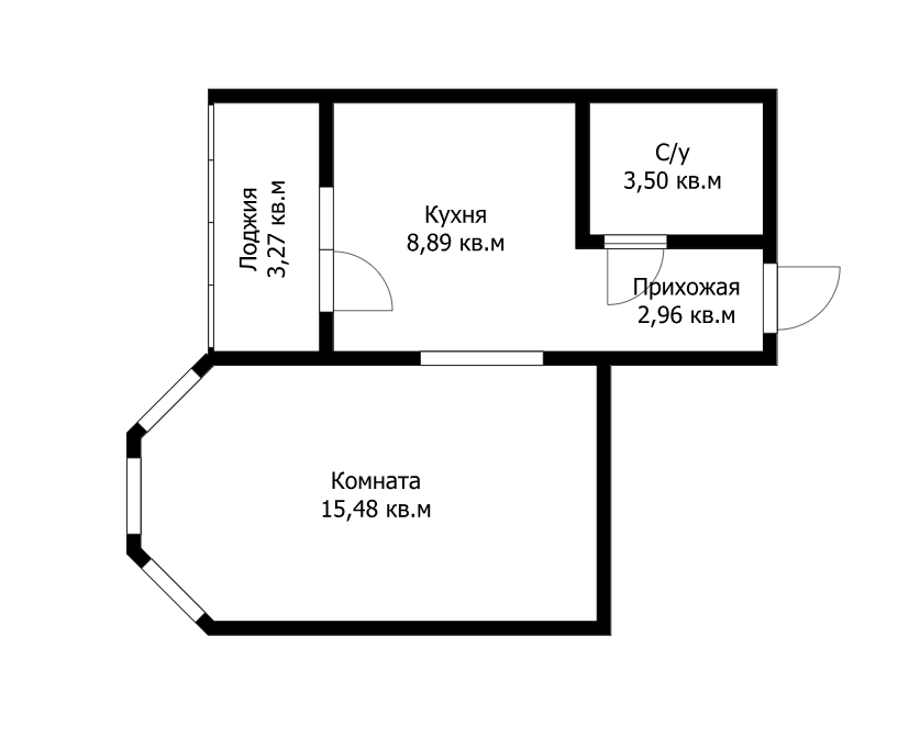 1-комнатная 32.5 м2 в ЖК undefined корпус null этаж 10