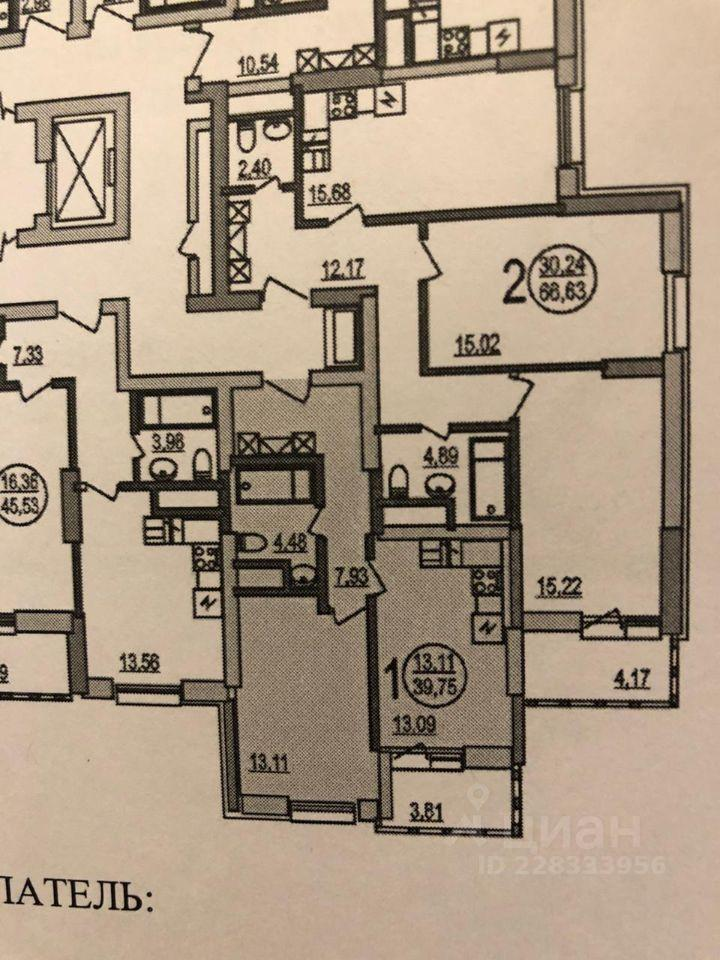 1-комнатная 39.8 м2 в ЖК undefined корпус null этаж 5