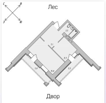 1-комнатная 40 м2 в ЖК undefined корпус null этаж 8