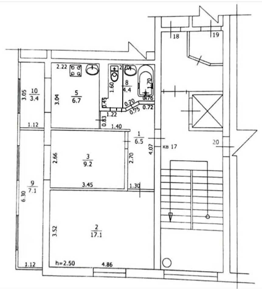 2-комнатная 58.3 м2 в ЖК undefined корпус null этаж 7